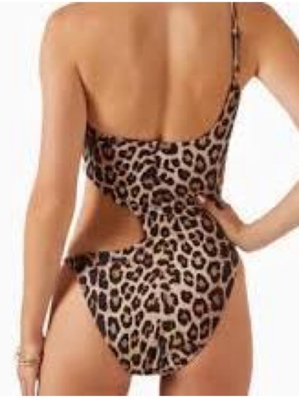 Anthro, Good American • NWT $99 US One-Shoulder Leopard Cutout Swimsuit - Picture 2 of 5